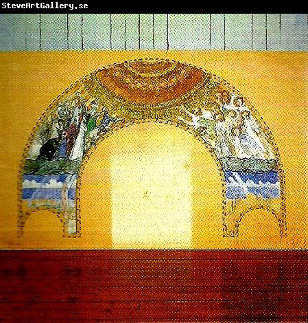 Carl Larsson skiss till vaggmalning troligen ostra vaggen, avsedd for uppenbarelsekyrkan i saltsjobaden